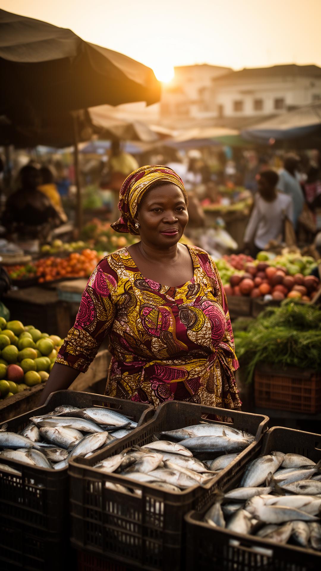 A trader at Mile 12 Market